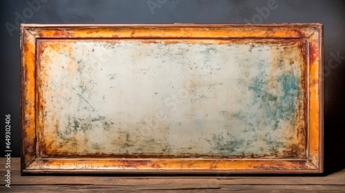 Rusty vintage picture frame, blank template for design, mockup