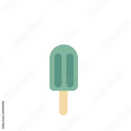 Ice cream cute character. Green matcha ice cream.