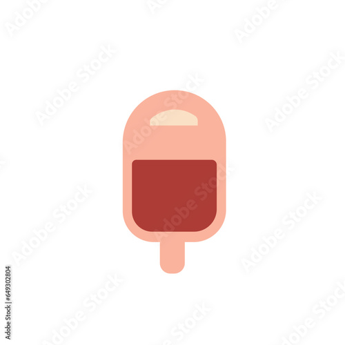 Hospital tools character. Red blood bag sticker.