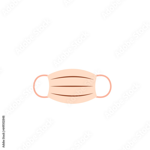 Hospital tools character. Brown medical mask sticker.