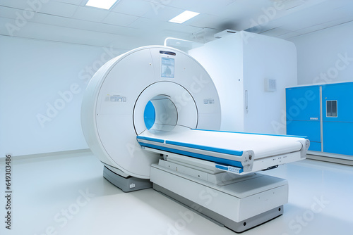 Cutting-Edge Medical Diagnosis Equipment Advanced MRI or CT Scan Machine in a Hospital Lab Wide Banner with Ample Copy Space © Asiri