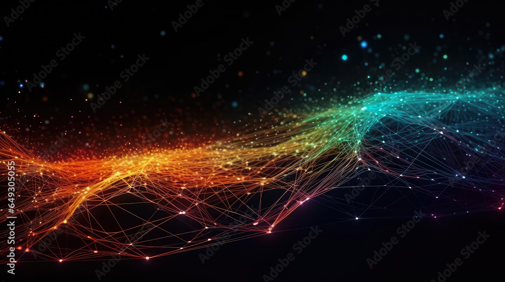 Network technology abstract concept , Network connection fiber optic , Abstract futuristic network lines background - obrazy, fototapety, plakaty 