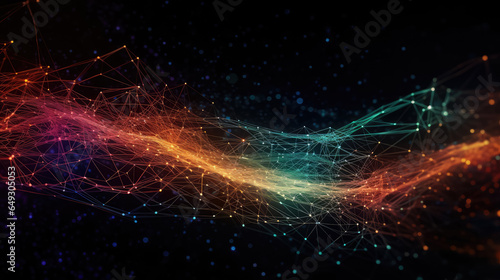 Network technology abstract concept , Network connection fiber optic , Abstract futuristic network lines background