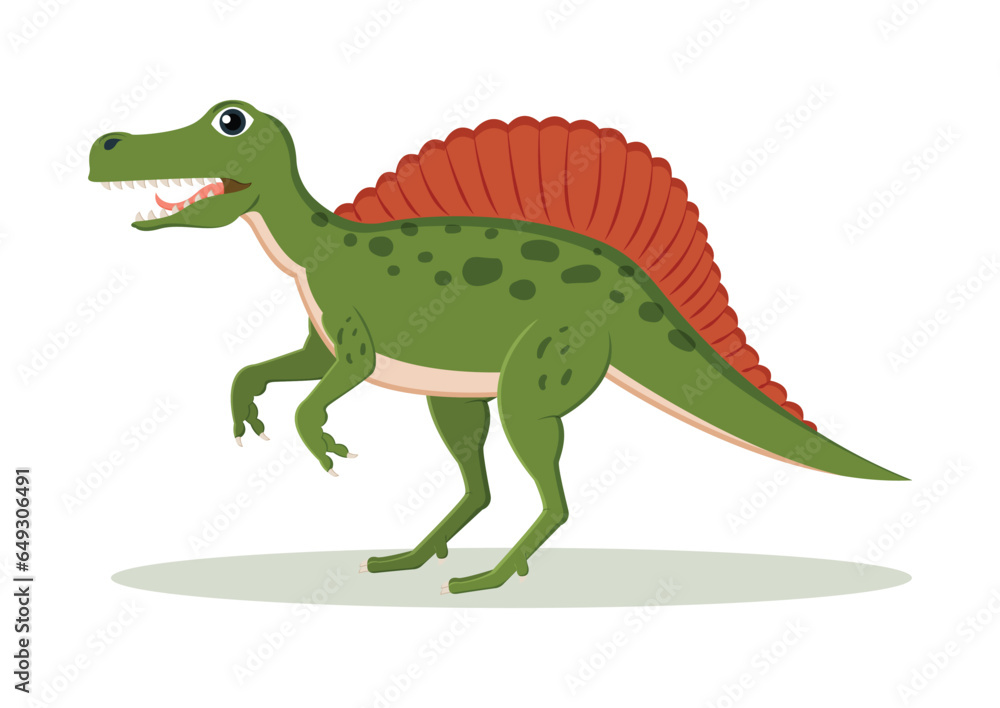 Spinosaurus Dinosaur Cartoon Character Vector Illustration Spinosaurus Dinosaur Cartoon Character Vector Illustration