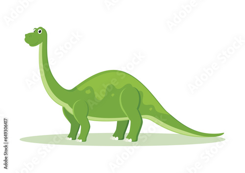 Brontosaurus Dinosaur Cartoon Character Vector Illustration © MihaiGr