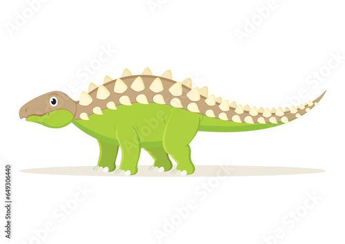 Panoplosaurus Dinosaur Cartoon Character Vector Illustration