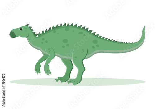 Iguanodon Dinosaur Cartoon Character Vector Illustration