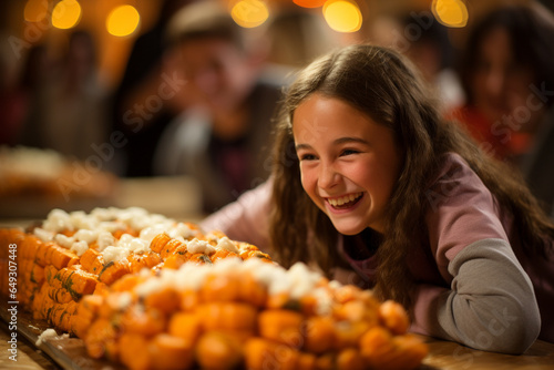 The delight on a child s face as they reach for a fluffy  marshmallow-topped sweet potato during Thanksgiving dinner  Thanksgiving  Thanksgiving dinner