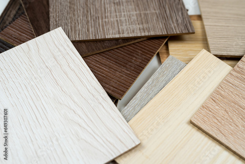 Close up of oak engineer flooring samples wood color guide