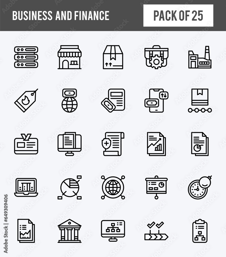 25 Business and Finance Lineal Expanded icons pack. vector illustration.