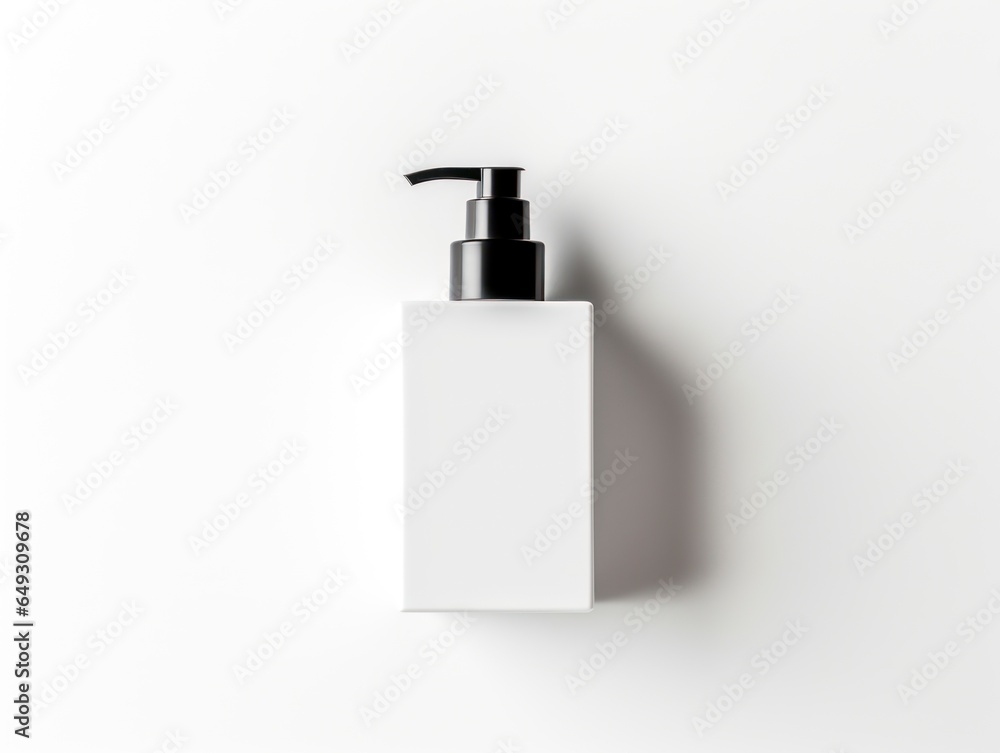 Mockup of cosmetic product with blank label 3D style isolated on background Mockup of cosmetic product with blank label 3D style isolated on background