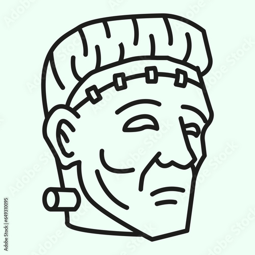 Vector Line art illustration Frankenstein. Simple Frankenstein. Frankenstein icon lineart
for the illustration design, website and graphic design.
