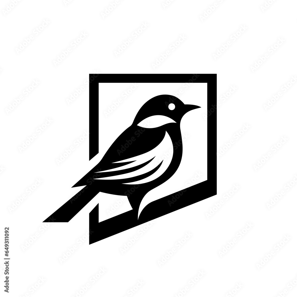 Fototapeta premium Bird logo mark icon isolated on white background. Vector illustration.