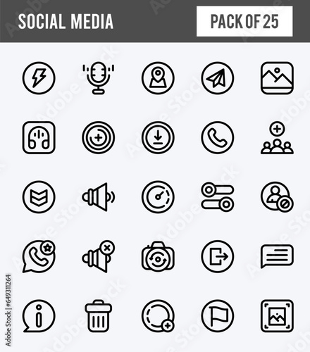 25 Social Media (Whats app) Lineal Expanded icons pack. vector illustration.