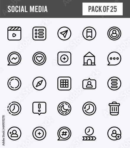 25 Social Media (Instagram) Lineal Expanded icons pack. vector illustration.