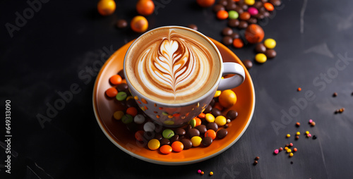 beans and chocolate, Reeses Pieces coffee hd wallpaper