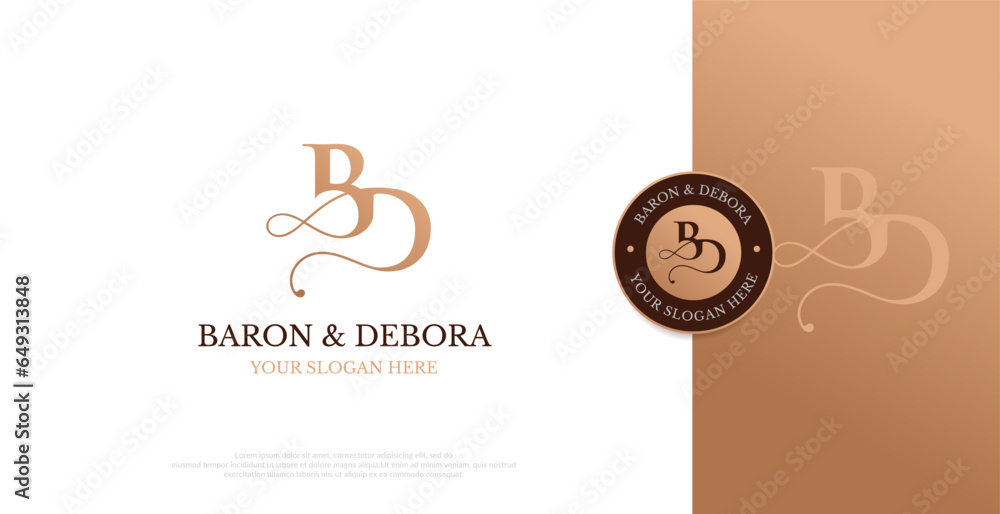 Initial BD Logo Design Vector