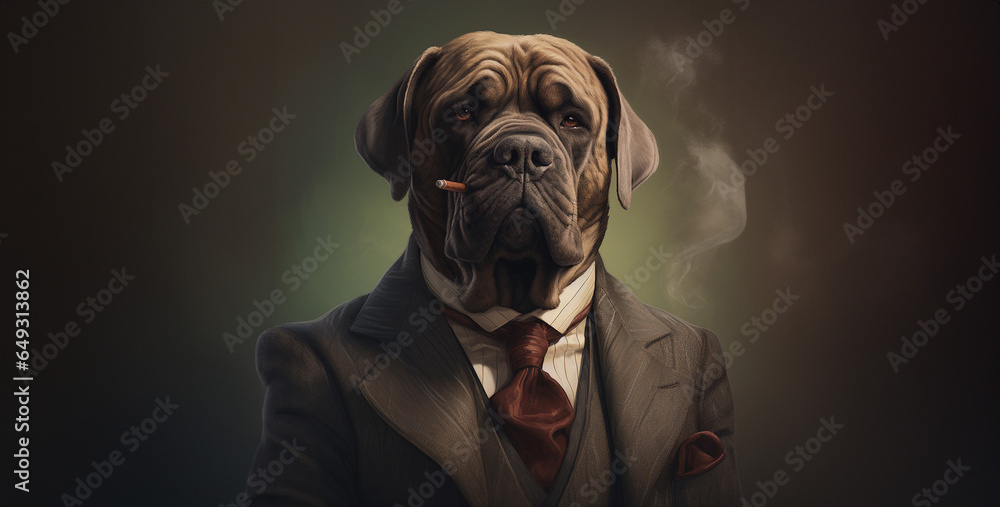 a dog mafia neapolitan mastiff hd wallpaper - obrazy, fototapety, plakaty 