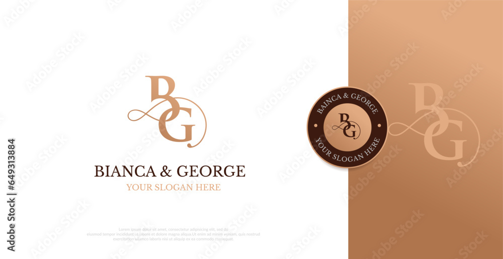 Initial BG Logo Design Vector 