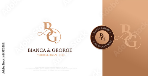 Initial BG Logo Design Vector 