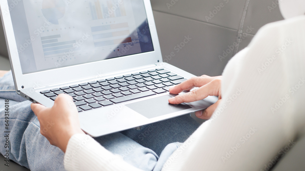 Electronic business, online shopping concept, Asian woman shopping online with credit card Electronic business, online shopping concept, Asian woman shopping online with credit card