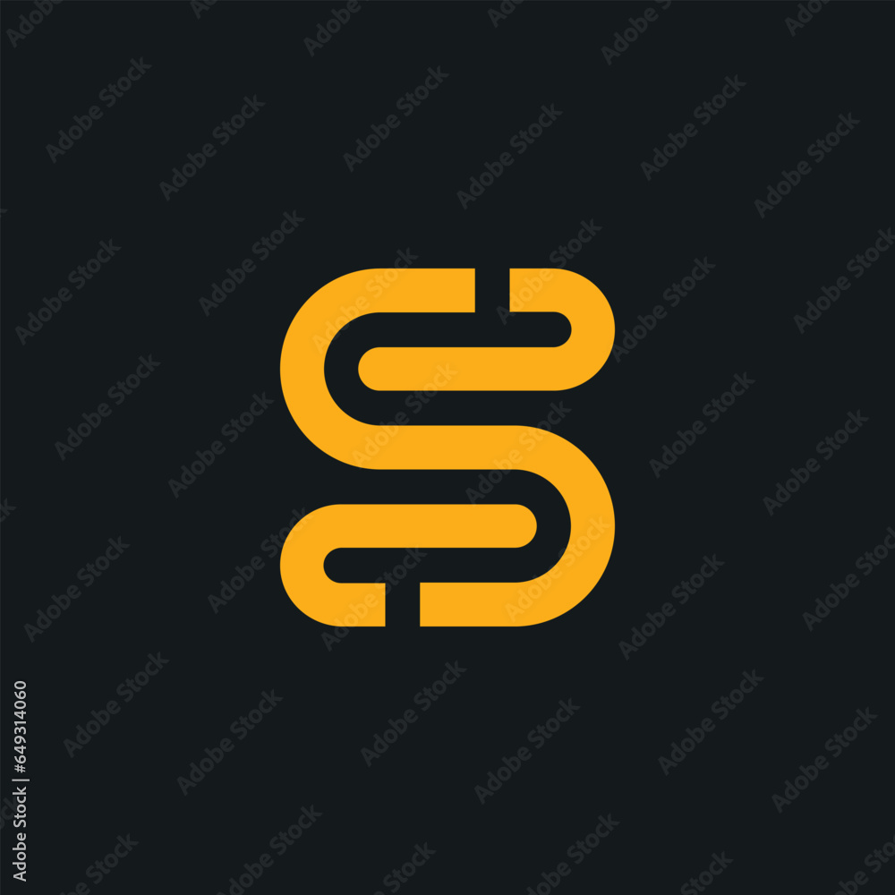 initial letter S or SS minimal abstract and lineart logo icon initial letter S or SS minimal abstract and lineart logo icon