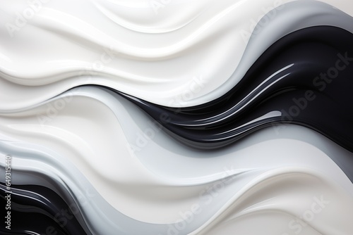 Modern stylish texture white black gold circles and waves fashionable texture of paint modern color