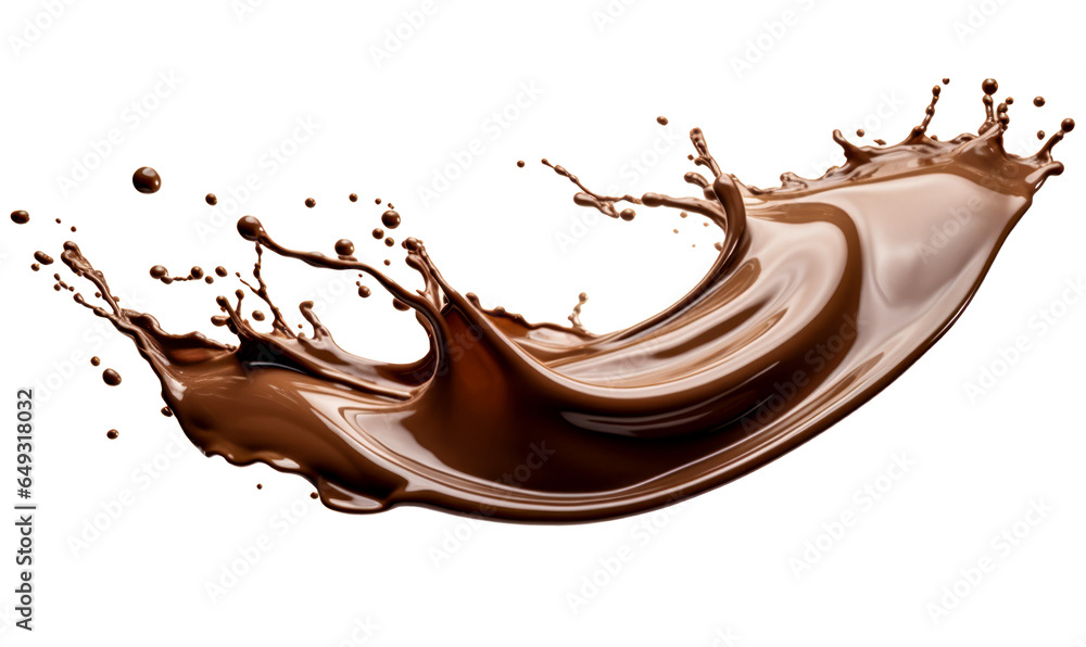 Chocolate splash, isolated transparent PNG. Chocolate splash, isolated transparent PNG.
