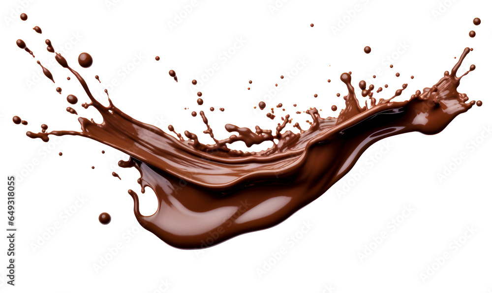 Chocolate splash, isolated transparent PNG. Chocolate splash, isolated transparent PNG.