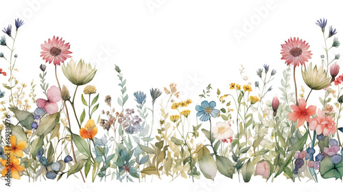 dainty wildflowers as a frame border photo