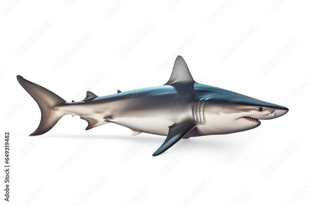 Graceful Shark Silhouette on White Graceful Shark Silhouette on White