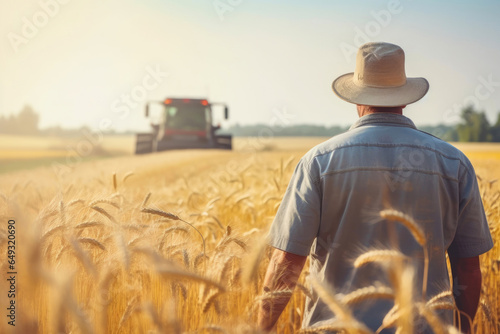 Farm Life: Wheat Field and Working Farmer © Andrii 