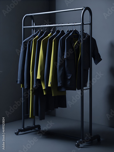 Retail clothing rack. AI Generated
