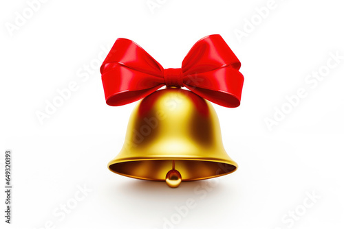 Shiny Christmas Bell on White