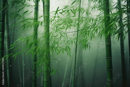 Enchanting Bamboo Forest in Fog