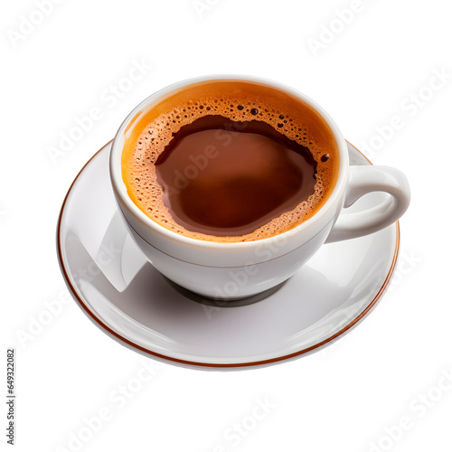 Cup of coffee on transparent background, generative AI