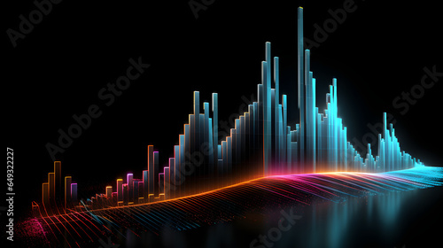 Future Tech Trends in 3D Graph  Synthewave Business and Cyber Illustration - neon  16 9 