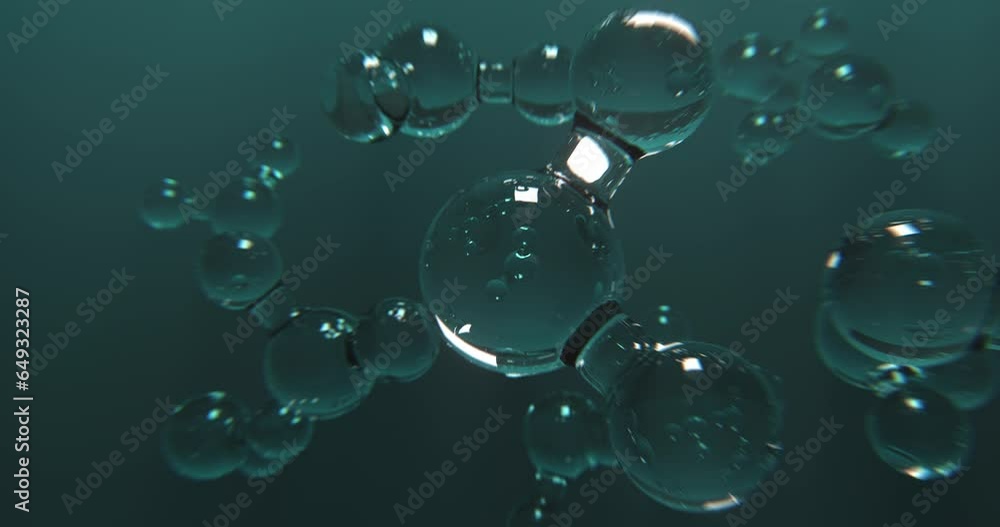 Water Molecules against deep green background