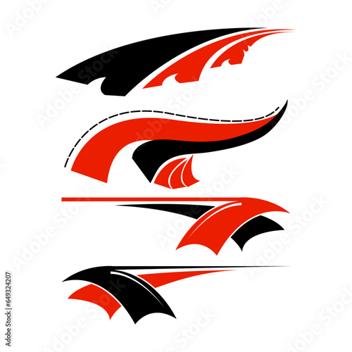 Vector vehicle Decal Stripes for both parts  racing stripes for car tuning