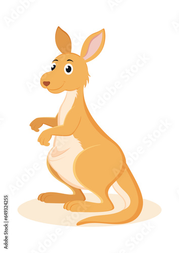 Kangaroo Cartoon Character Vector Illustration Isolated On White Background.eps © MihaiGr