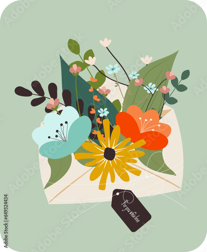 flowers in an envelope