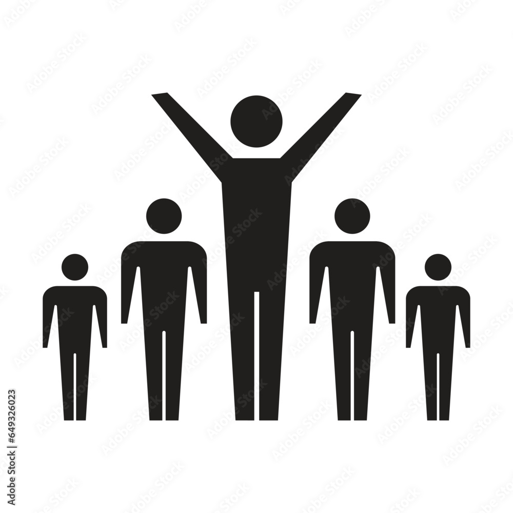 Leadership icon vector group of people and leader symbol in glyph pictogram illustration Leadership icon vector group of people and leader symbol in glyph pictogram illustration
