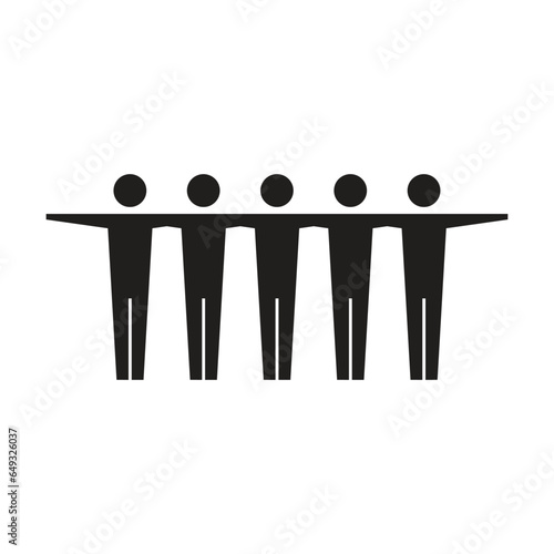 Leadership icon vector group of people and leader symbol in glyph pictogram illustration