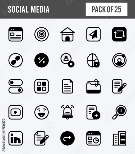 25 Social Media (Linkdin) Lineal Fill icons pack. vector illustration.