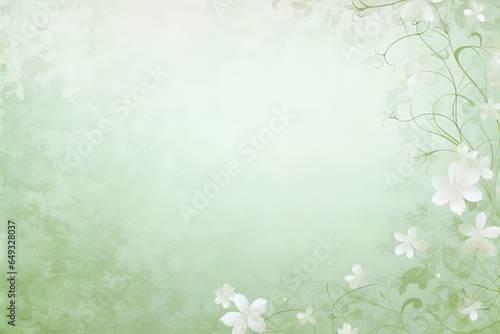 Pastel green background for the design. Design of postcards, albums, notebooks.