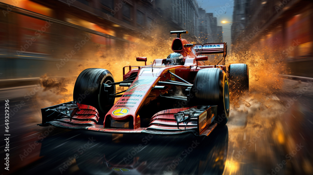 On the asphalt canvas, Formula 1 cars weave a tapestry of speed. Roaring with power, they navigate the twists and turns of the track, leaving streaks of excitement in their wake. 