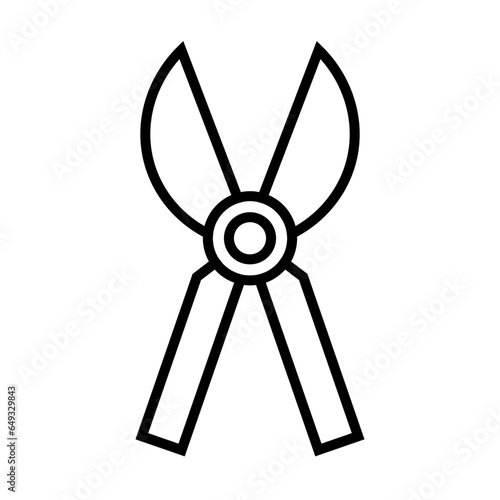 pruning shears icon in line style