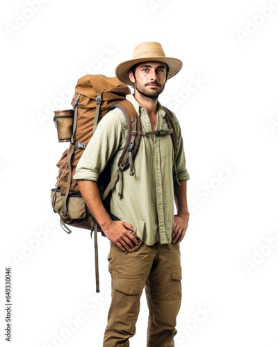 Solo Traveler with a Backpack, travel, adventure, wanderlust, explorer, Png, Transparent background