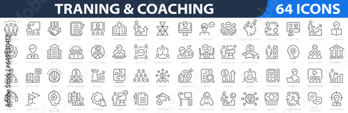 Papier peint Training and Coaching icon set