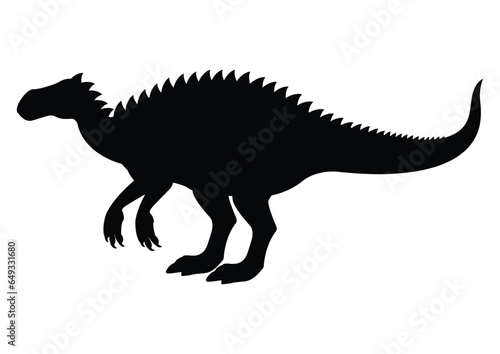 Iguanodon Dinosaur Silhouette Vector Isolated on White Background